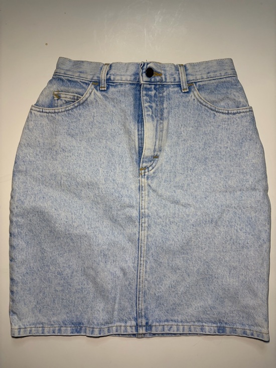 Lee Dresses & Skirts - Vintage Lee Denim Skirt Womens Light Wash High Rise Jean Skirt Size